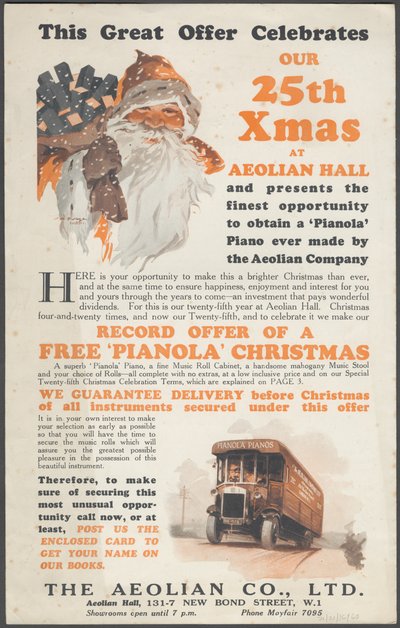 Aeolian Company Pianolas, 1920-talet av Wilfred Fryer