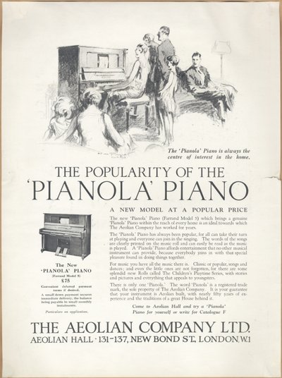 Aeolian Company Pianolas, 1920-talet av Wilfred Fryer