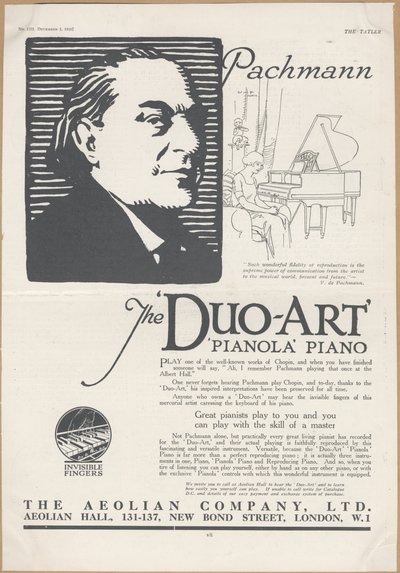 Aeolian Company Pianolas, 1924 av Wilfred Fryer