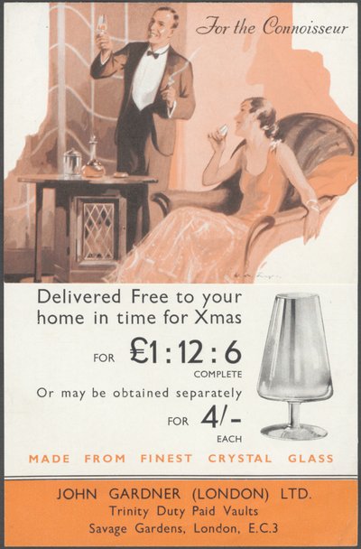 John Gardner Cystal Glassware, 1920-tal av Wilfred Fryer