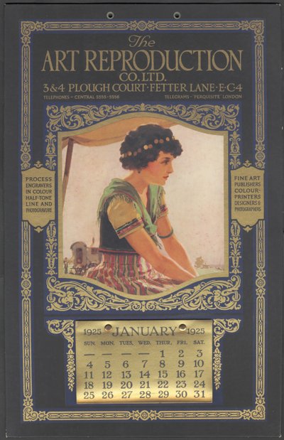 The Art Reproduction Company kalender, 1925 av Wilfred Fryer