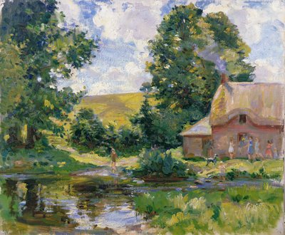 Stratford Tony: vadstället vid floden Ebble av Wilfred Gabriel de Glehn
