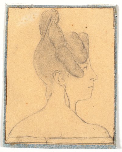 Damens huvud. Profil till höger av Wilhelm Bendz