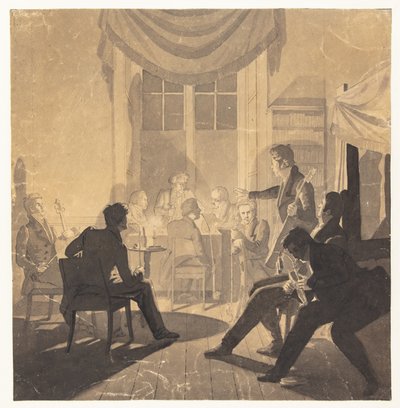 Ett tobaksföretag. Justitsråd Jürgensens söndagsfest av Wilhelm Bendz