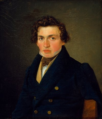 Porträtt av en ung man. av Wilhelm Bendz
