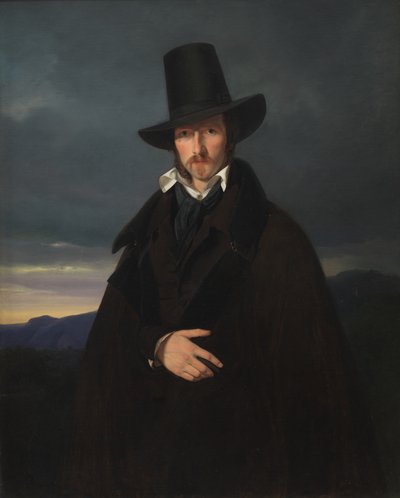Porträtt av den tyske målaren Wilhelm von Kaulbach av Wilhelm Bendz