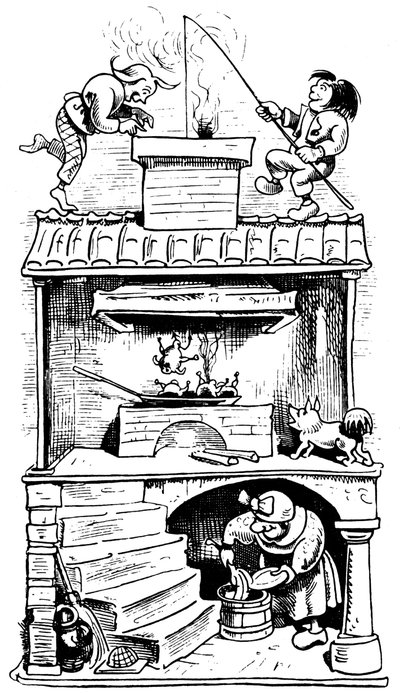 The Widows House Second Trick, 1865. av Wilhelm Busch