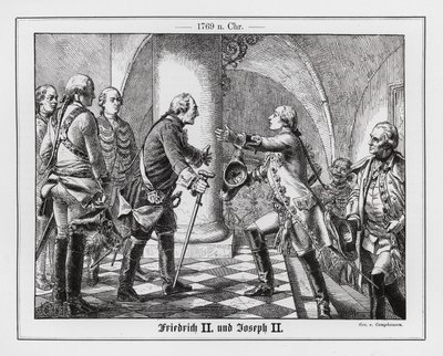 Fredrik den store av Preussen och den tysk-romerske kejsaren Josef II av Wilhelm Camphausen