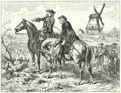 Hertigen av Marlborough och prins Eugene av Savojen vid slaget vid Malplaquet av Wilhelm Camphausen
