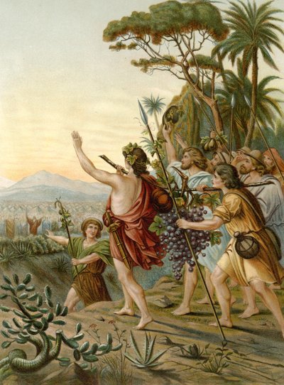 Scouterna i Kanaans land (färg litho) av Wilhelm Ebbinghaus