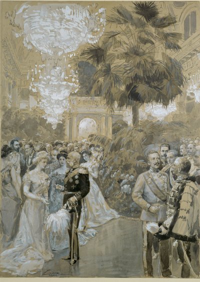 Hovbal i Hofburg i Wien, stadspalatset för kejsarna av Österrike-Ungern ... av Wilhelm Gause