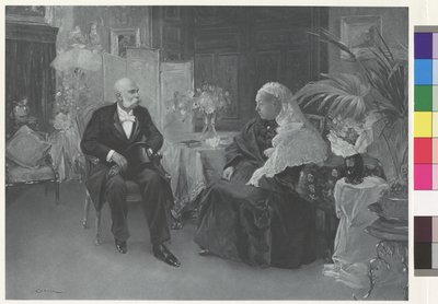 Drottning Victoria och kejsar Franz Joseph på Hotel du Cimiez i Nice av Wilhelm Gause