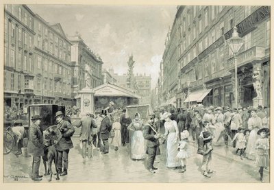 Graben, det centrala torget i centrala Wien ... av Wilhelm Gause