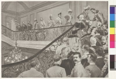 Ärkehertiginnan tar emot kejsar Vilhelm II vid Schwarzen-Adlerstiege av Wilhelm Gause