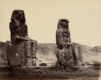 Memnons kolosser vid Thebe, ca 1859 (foto) av Wilhelm Hammerschmidt