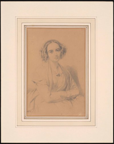 Porträtt av kompositören Fanny Hensel född Mendelssohn 1805-1847, 1847. av Wilhelm Hensel