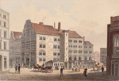 Hamburg 1845 kaiserhof hotel vy från sidan av WIlhelm Heuer