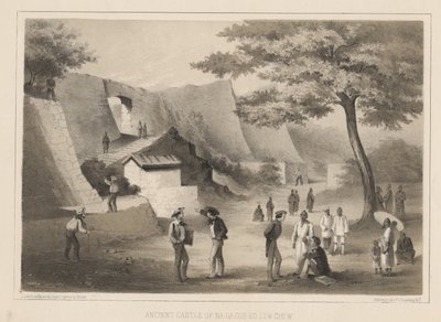 Forntida slott i Na-Ga-Cus-Ko, Lew Chew, 1855 av Wilhelm Joseph Heine