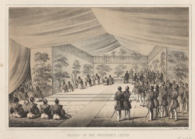Överlämnande av presidentens brev, 1855 av Wilhelm Joseph Heine