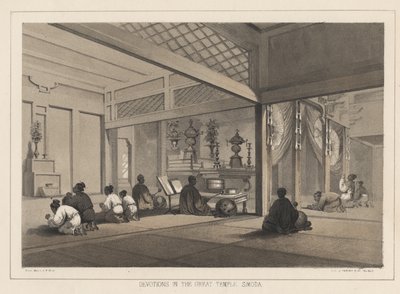Andakt i det stora templet, Simoda, 1855 av Wilhelm Joseph Heine