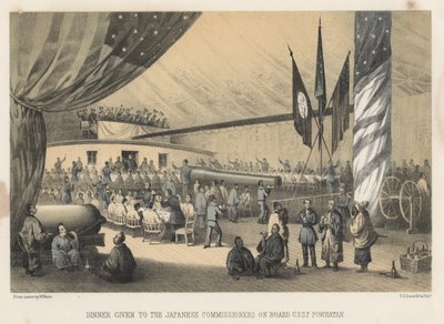 Middag för de japanska kommissionärerna ombord på U.S.S.F. Powhatan, 1855 av Wilhelm Joseph Heine