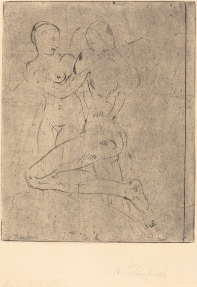 Våldtäkt II (rån II, kvinna hälften) av Wilhelm Lehmbruck