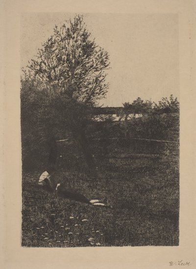 Äng med barn av Wilhelm Maria Hubertus Leibl