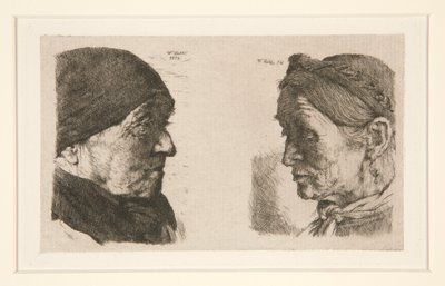 Untitled [studie av två huvuden] av Wilhelm Maria Hubertus Leibl