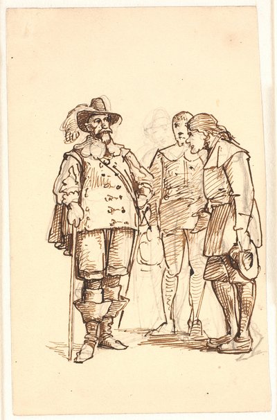 Adelsman från Chr. 4.s tid att prata med två män av Wilhelm Marstrand