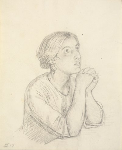 Bedjande italienska, bröstbild av Wilhelm Marstrand
