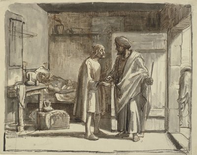 Den barmhärtige samariten betalar värden av Wilhelm Marstrand