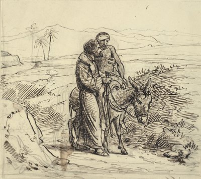 Den barmhärtige samariten följer med de sårade av Wilhelm Marstrand