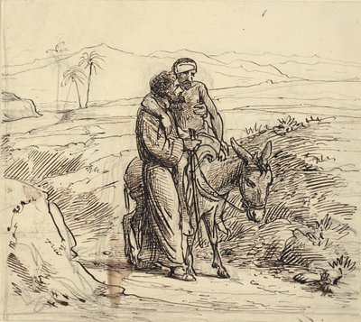 Den barmhärtige samariten följer med de sårade av Wilhelm Marstrand