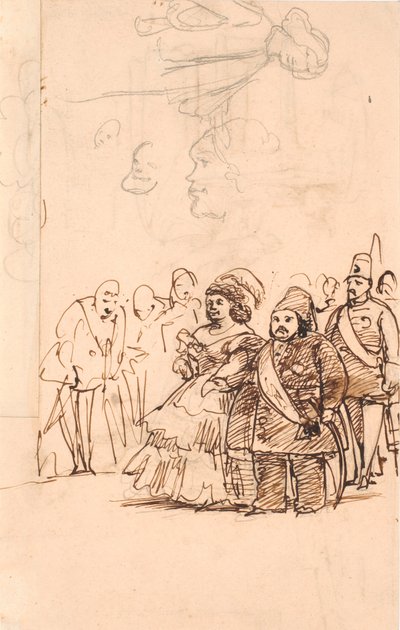 Den turkiske prinsen Mehmet Ali som grevinna Danners kavaljer under hans besök i Köpenhamn, maj 1859 av Wilhelm Marstrand