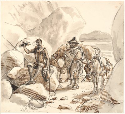 Don Quijote lär Sancho om riddares rykte och framtid av Wilhelm Marstrand