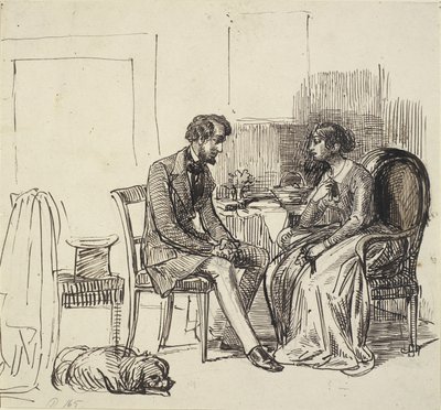 En gentleman på besök hos en yngre dam av Wilhelm Marstrand