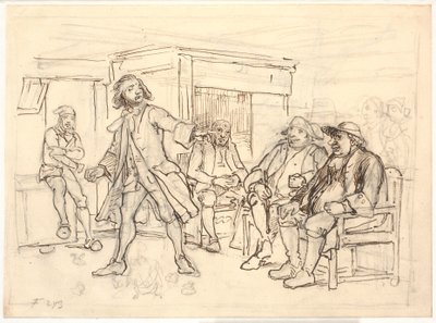 Erasmus Montanus debatterar med Per Degn av Wilhelm Marstrand