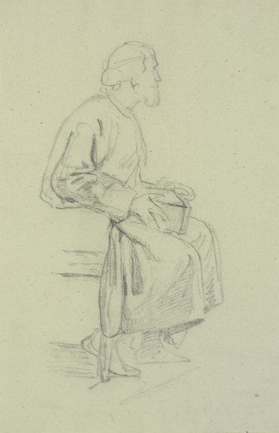 Figurstudier. Sitter gubbe av Wilhelm Marstrand