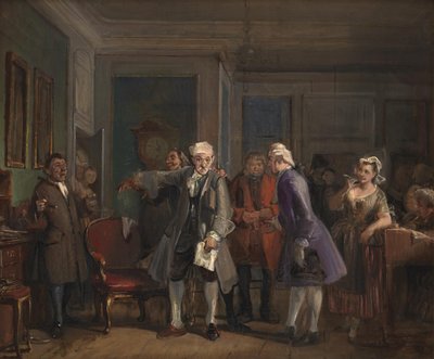 Ur Ludvig Holbergs "Den Stundesløse", akt I, scen 6 av Wilhelm Marstrand