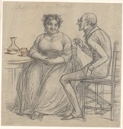 "Uppvakta en änka" av Wilhelm Marstrand