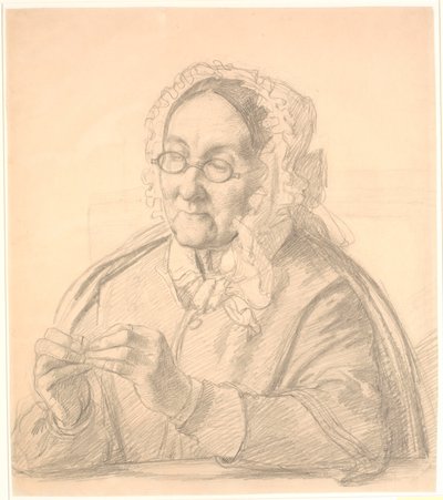 Gammal dam som trampar en synål av Wilhelm Marstrand
