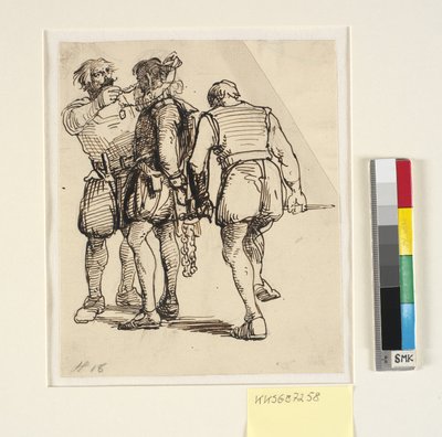 Gruppen med Rosenkrantz t.h. på ovanstående ritning (kksgb7257) av Wilhelm Marstrand