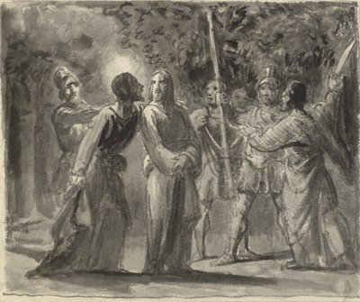 Jesus blir kysst av Judas i Getsemane trädgård av Wilhelm Marstrand