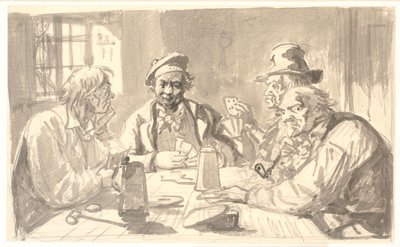 Kortspel i en krogkällare av Wilhelm Marstrand