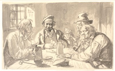 Kortspel i en krogkällare av Wilhelm Marstrand