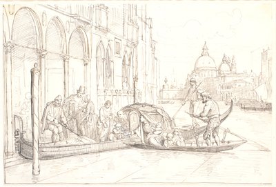 Landning vid Canal Grande i Venedig av Wilhelm Marstrand