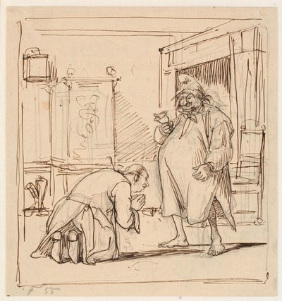 Peder Paars 1:a bok 4:e sång. Per Degn är frälst från kronofogden av Wilhelm Marstrand