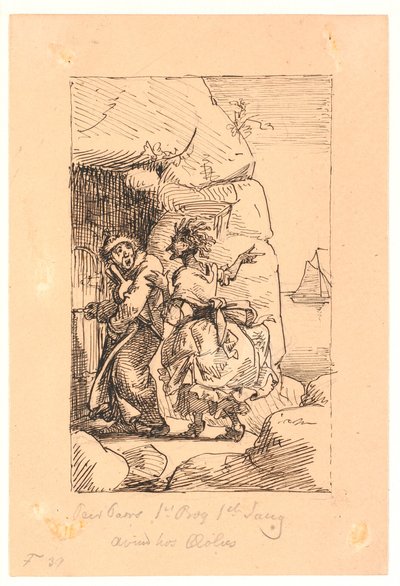 "Per Paars 1:a bok 1:a sången. Avund på Æolus av Wilhelm Marstrand
