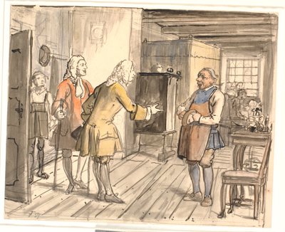 Rådmännens gratulationsbesök. (Den politiska kannan) av Wilhelm Marstrand