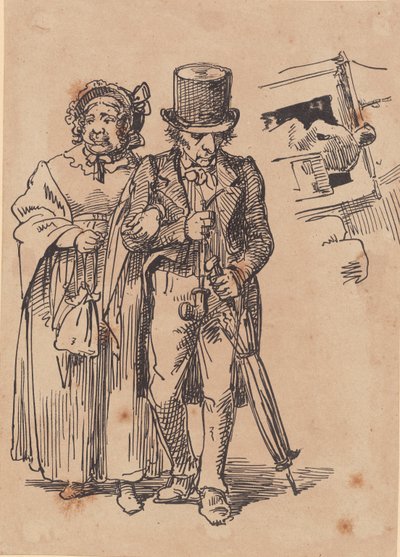 Äldre par som går av Wilhelm Marstrand